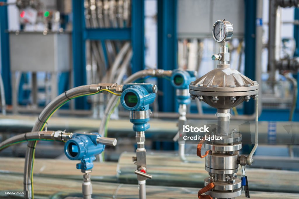 Equipment inside the chemical plant